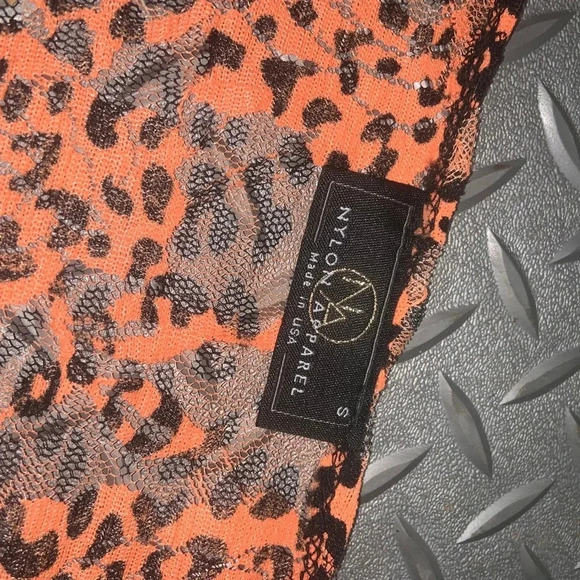 Bodysuit orange lace with cheetah - Picture 3 of 3